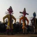 দশমীতে সিঁদুর খেলা আর রাবন বধ শহরে