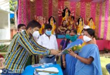 রায় ডাঙ্গা সার্বজনীন দুর্গা পুজোয় কোভিড যোদ্ধাদের সংবর্ধনা