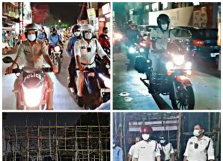 পুজোর প্রস্তুতি দেখতে পুলিশের বাইক অভিযান দুর্গাপুরে