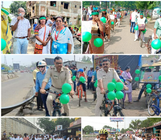 পরিবেশ রক্ষার আবেদন নিয়ে দুর্গাপুর জুড়ে একযোগে ১২ টি সাইকেল র্যালী