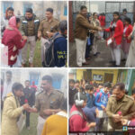 পরীক্ষার্থীদের সাহস ও উৎসাহ দিতে ছাত্রছাত্রীদের ফুল ও পেন উপহার পুলিশ কর্তাদের